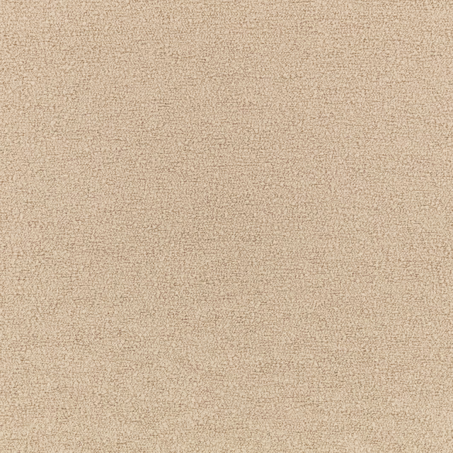Close-up of warm flax-beige Teddy fabric with a softly nubby textured weave
