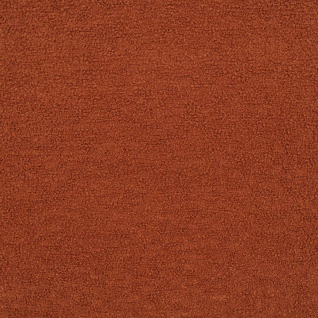 Close-up of warm rust terracotta Teddy fabric with dense nubby texture