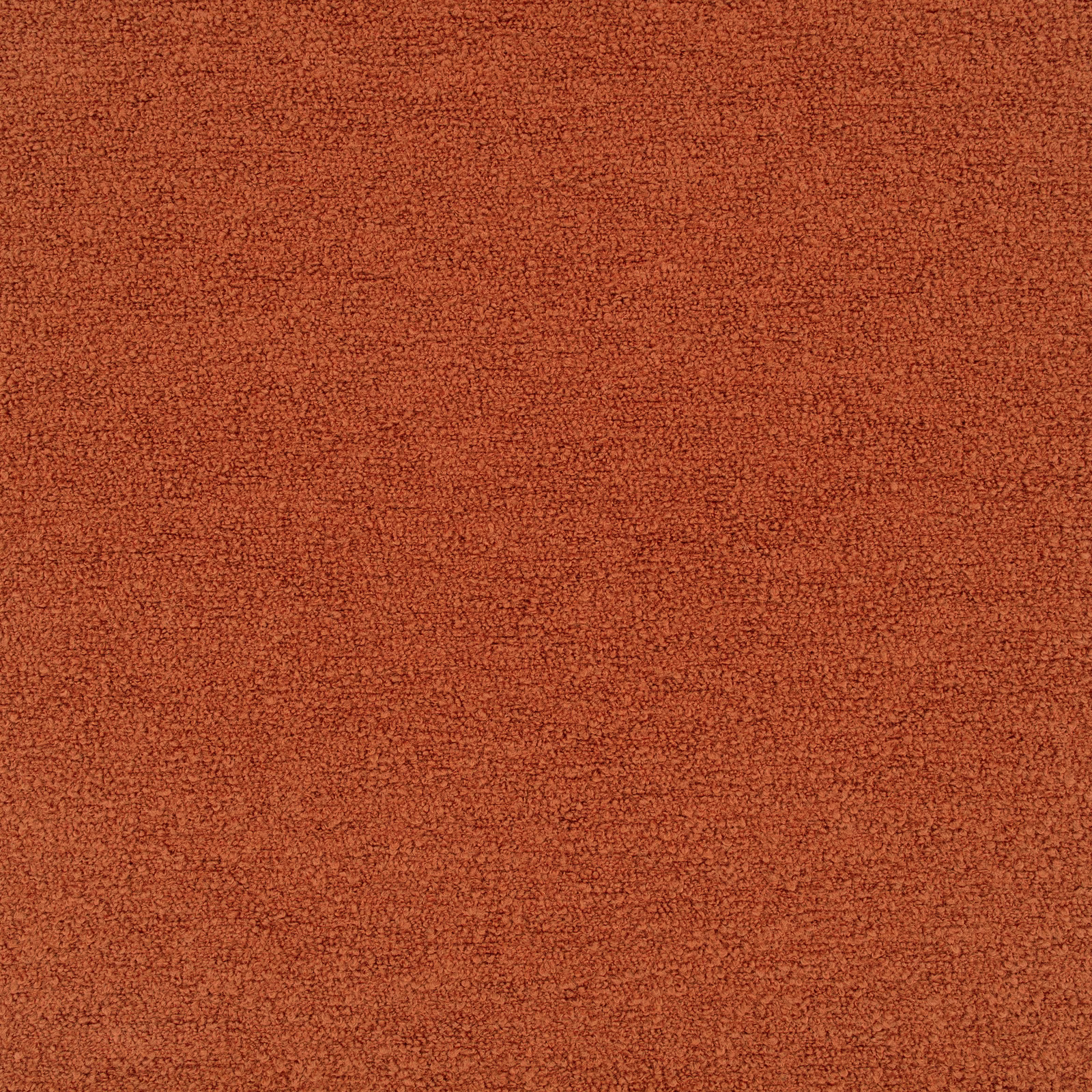 Burnt terracotta teddy-textured upholstery fabric with a dense, softly flecked surface