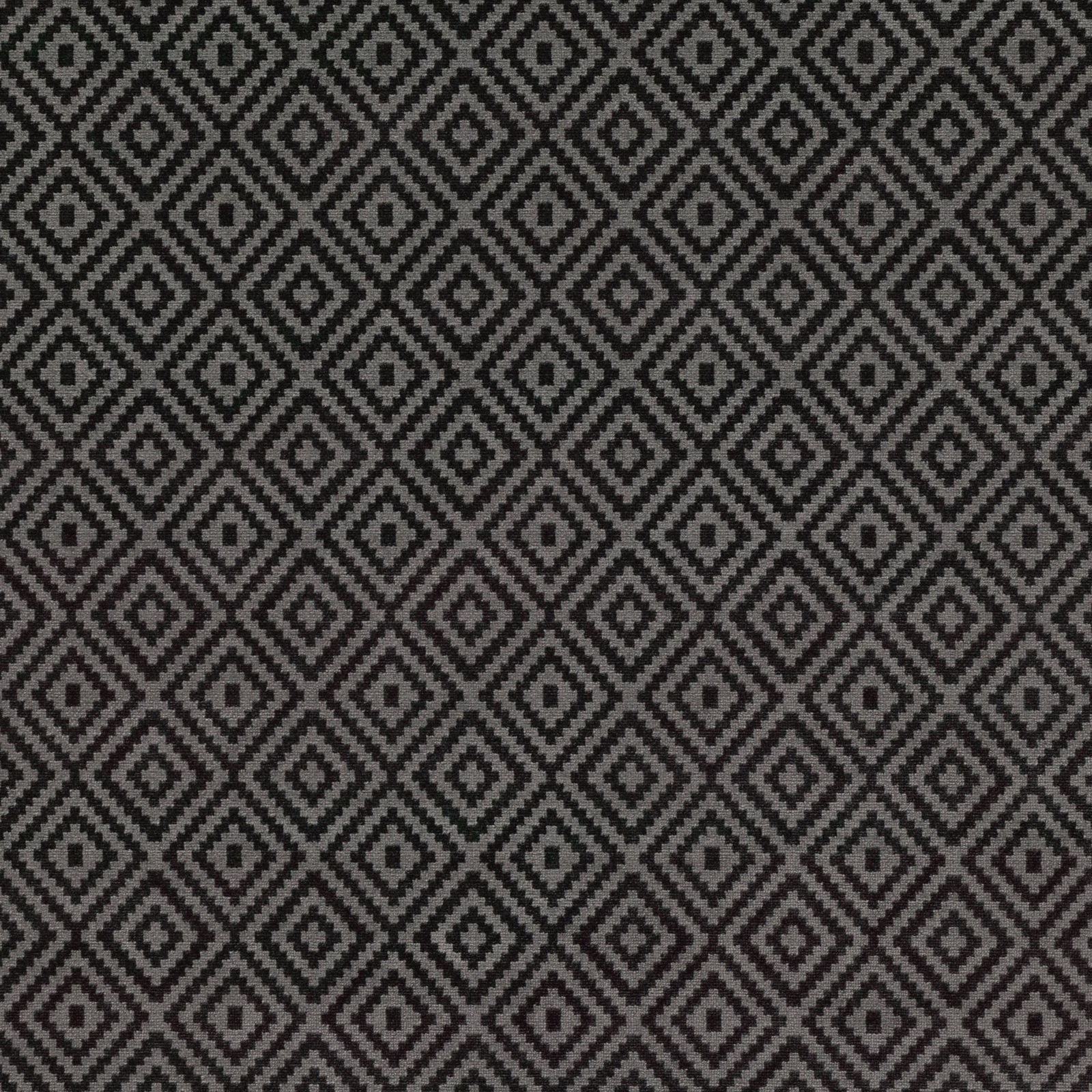Charcoal slate fabric with repeating small diamond motifs and compact woven texture