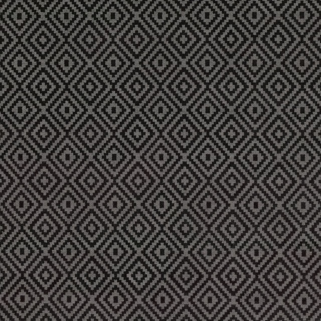 Charcoal slate fabric with repeating small diamond motifs and compact woven texture