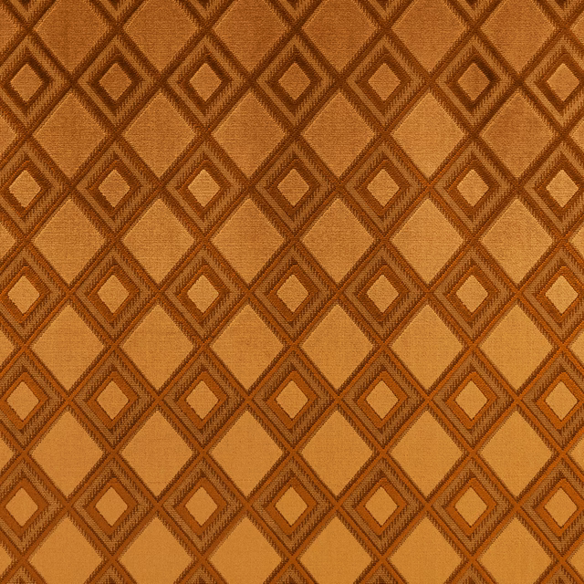 Warm pecan-brown woven fabric with nested diamond lattice and subtle linear texture
