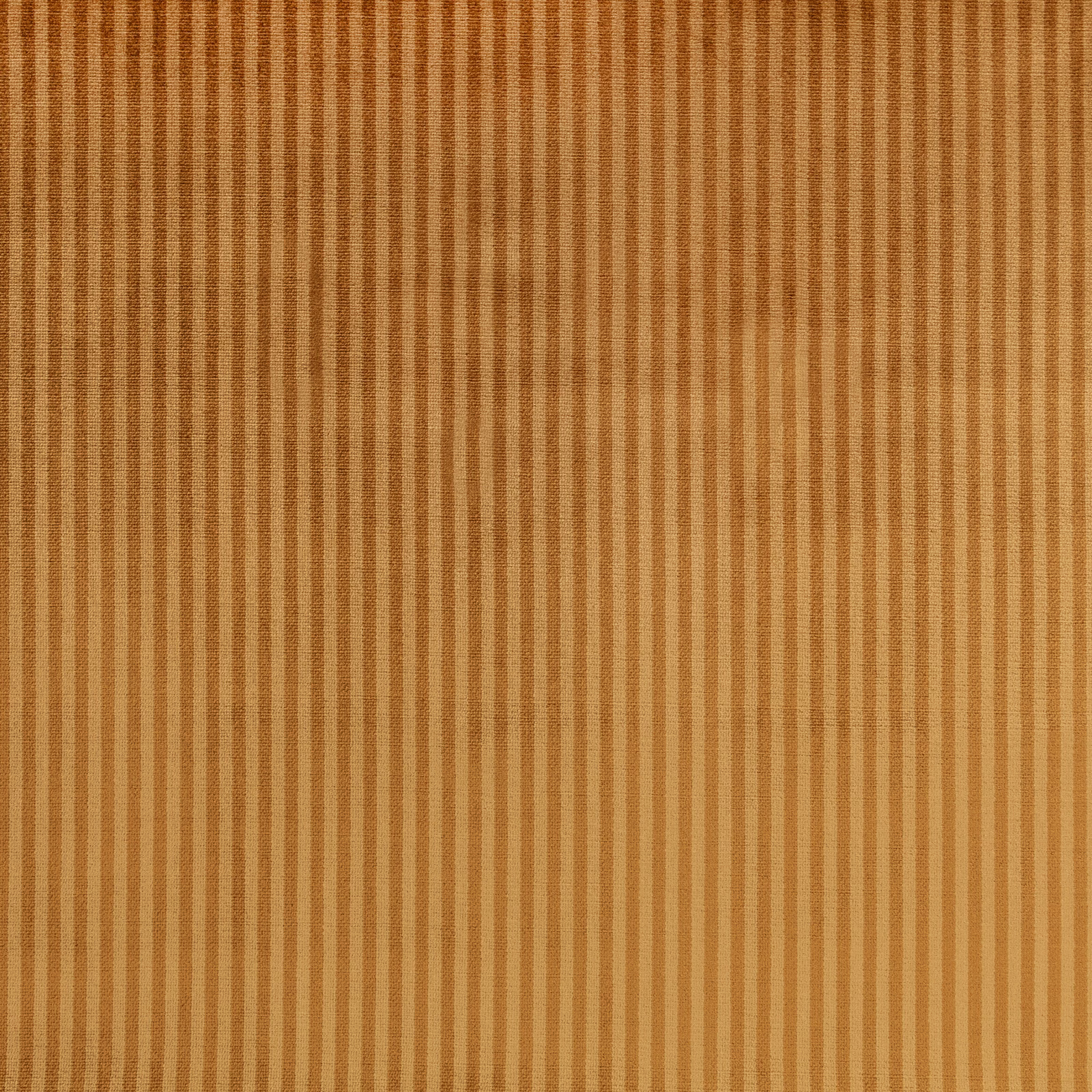 Warm ochre fabric with narrow irregular vertical stripes and subtle woven texture