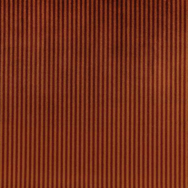 Oxblood fabric with narrow rust-red vertical stripes and a softly woven matte texture