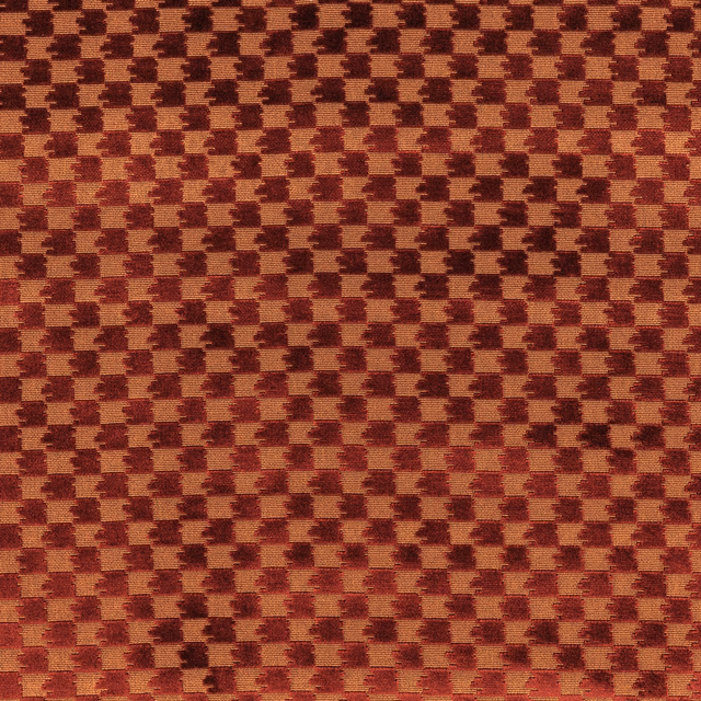 Rust terracotta and burgundy woven textile with a small irregular checker pattern