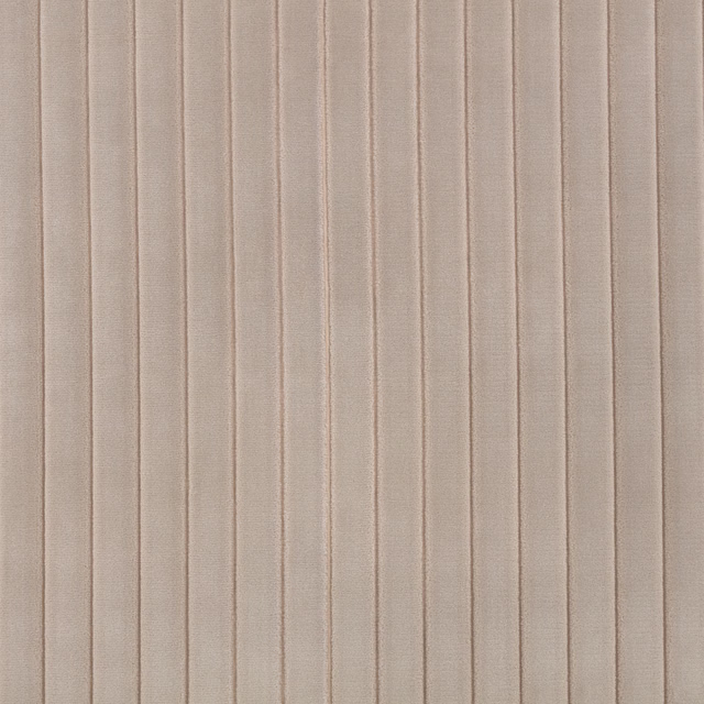 Warm flax fabric with fine vertical stripes and subtle woven texture