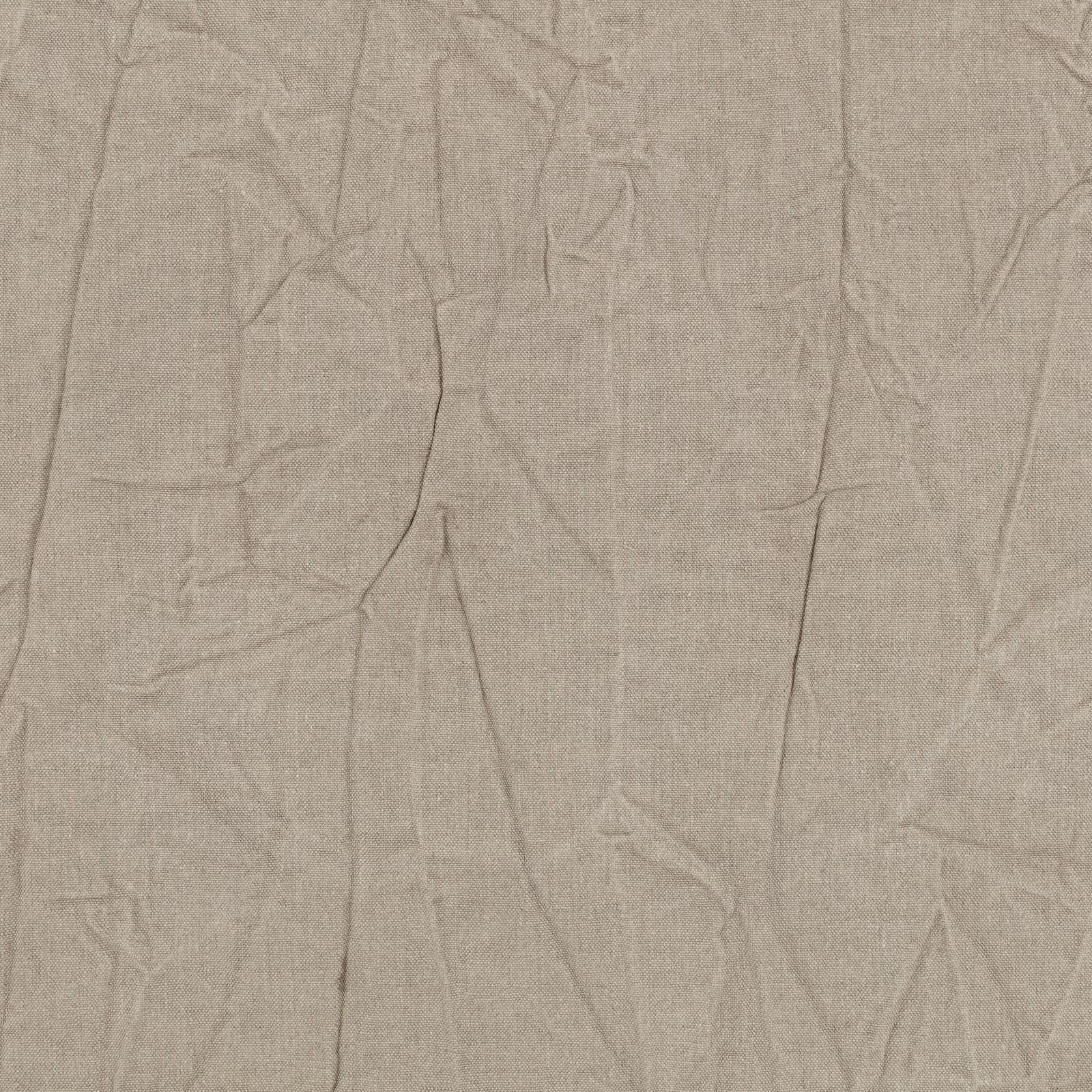 Warm taupe-beige woven fabric with irregular creased lines and subtle tonal texture