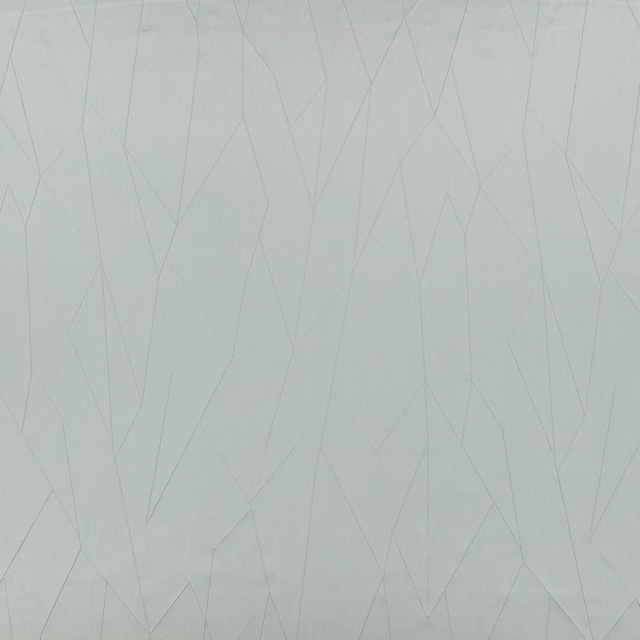 Pale blue-grey woven ground with delicate irregular angular linework