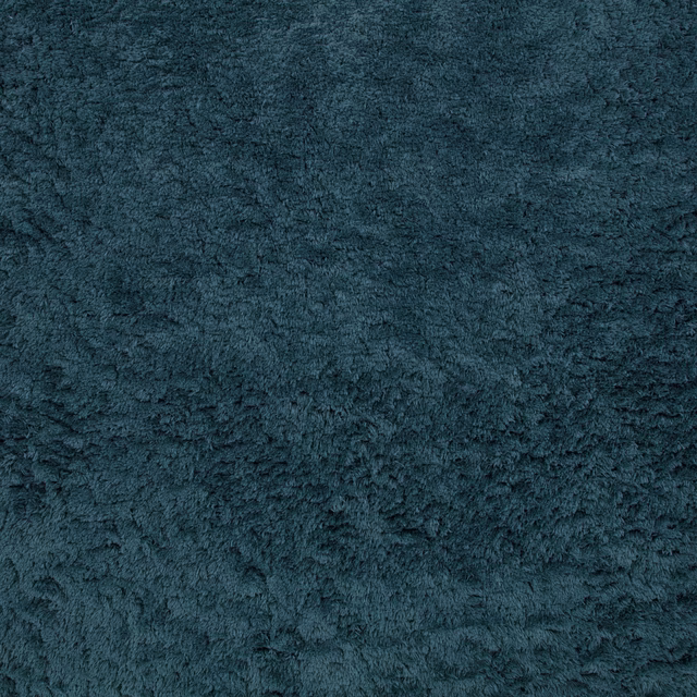 Deep kingfisher teal fabric with shaggy mottled pile and dark brushed strokes
