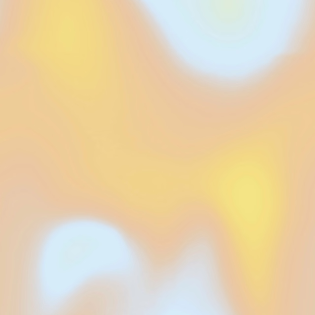 Abstract fabric swatch with blurred apricot, yellow and pale blue colour fields