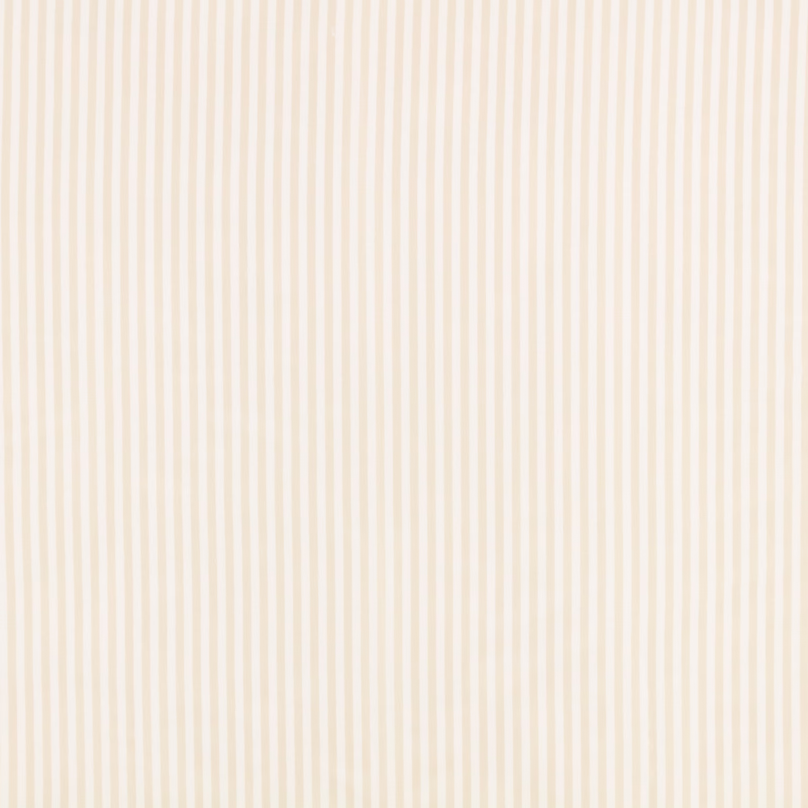 Warm cream fabric with narrow irregular natural beige vertical stripes and a fine even weave