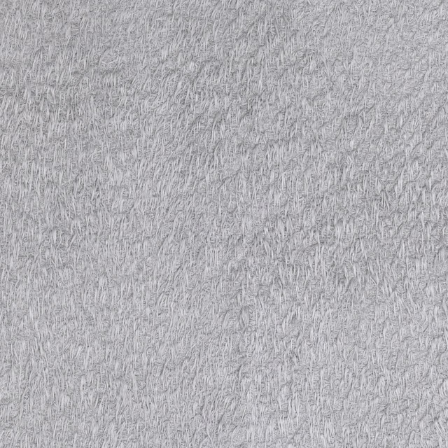 Close-up of cool silver-grey fabric with dense irregular brushed linear texture