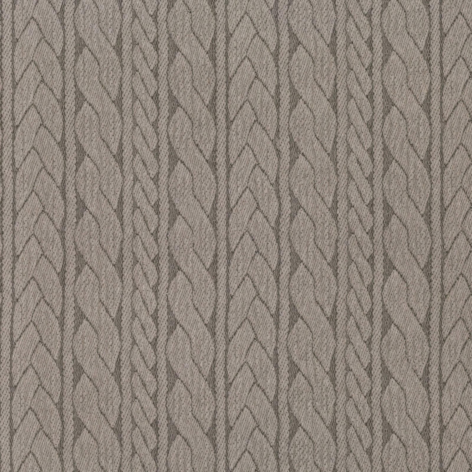 Warm taupe braided chevron weave with fine charcoal linework in close-up