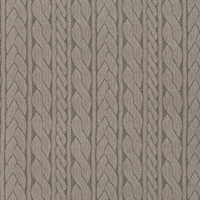 Warm taupe braided chevron weave with fine charcoal linework in close-up