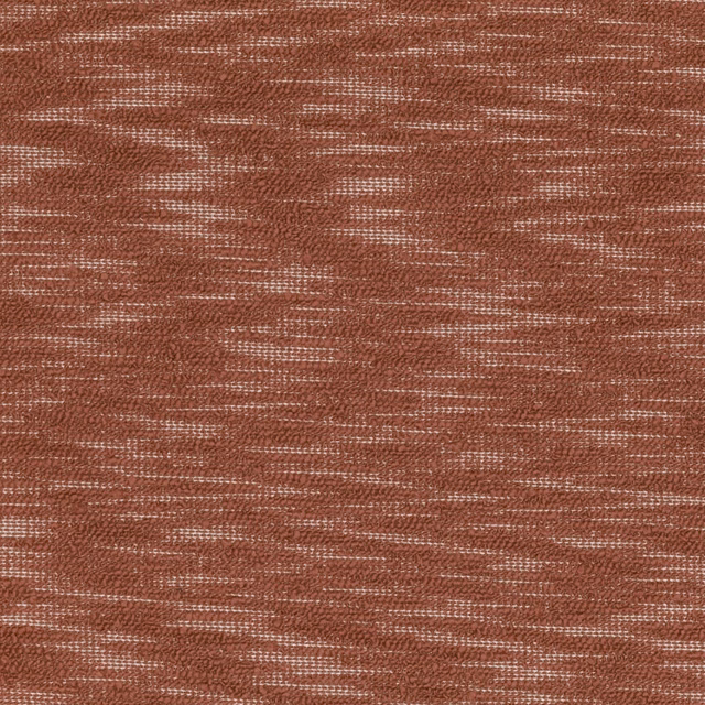 Rust terracotta woven fabric with pale irregular horizontal slub streaks