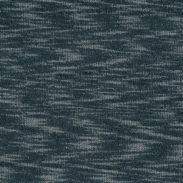 Deep blue-grey teal fabric with irregular silvery horizontal woven striations