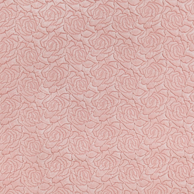 Pale blush pink fabric with dense rose outlines and a softly textured surface