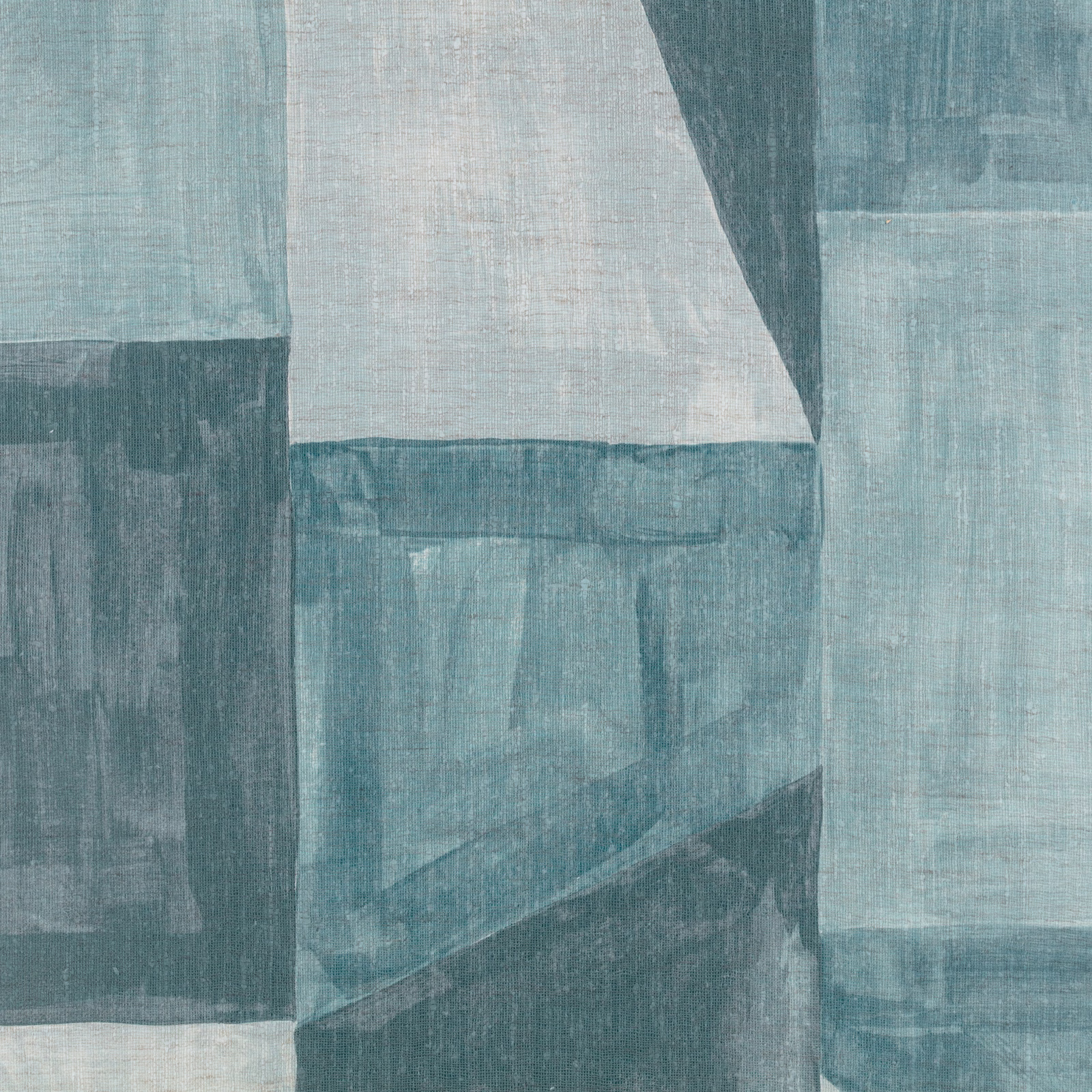 Cool teal wallpaper with pale aqua and charcoal layered geometric blocks