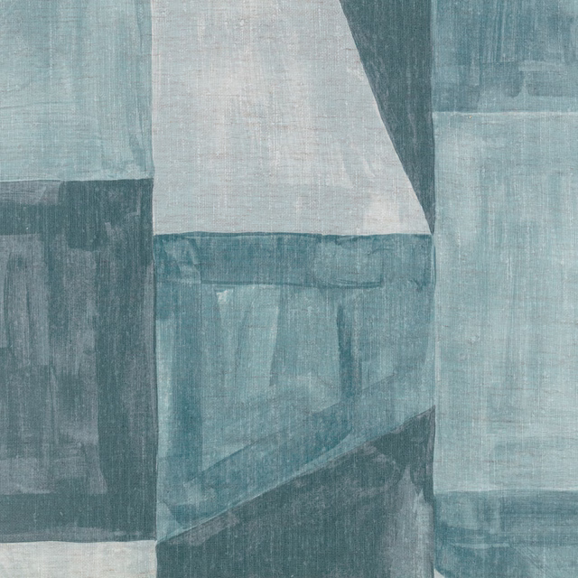 Cool teal wallpaper with pale aqua and charcoal layered geometric blocks