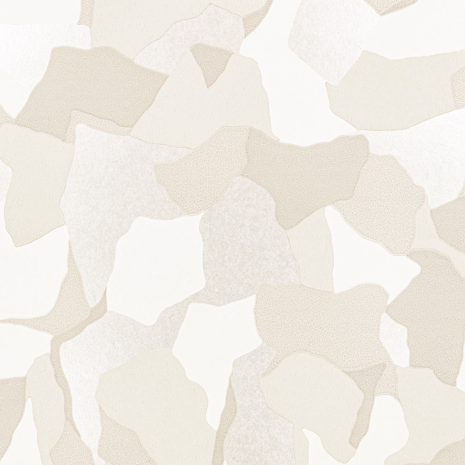 Abstract shell wallpaper with irregular ivory and beige tonal fragments