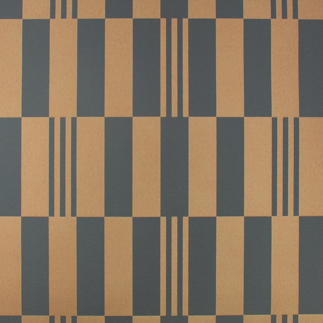 Charcoal and bronze geometric checkerboard wallpaper with narrow vertical stripe details