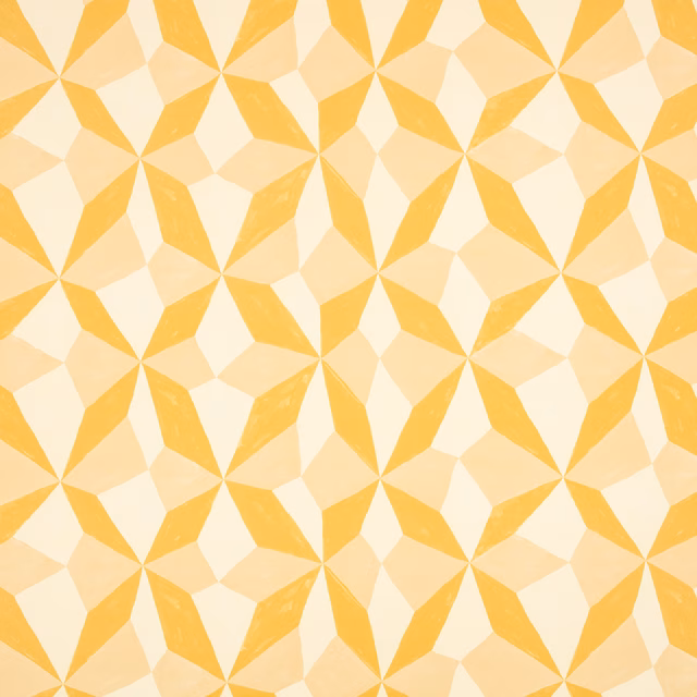Sunshine-yellow and cream geometric star wallpaper with softly painterly edges