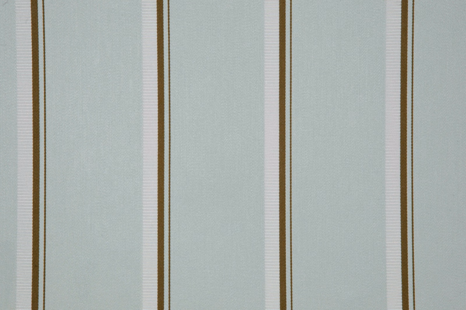 Pale celadon fabric with vertical olive-brown stripe bands and fine woven texture