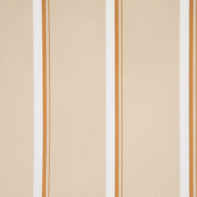 Warm ficelle beige textile with ochre pinstripes and a fine woven texture