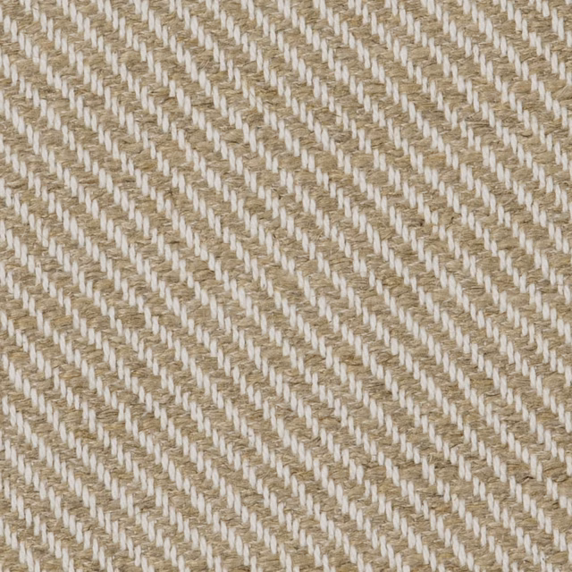 Close-up of pale flax-beige fabric with a fine ivory herringbone weave