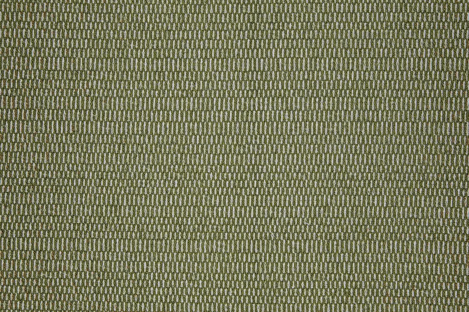 Muted kaki-olive woven textile with fine vertical loops and softly irregular texture
