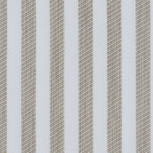 Ivory and natural beige vertical striped fabric with a fine woven texture