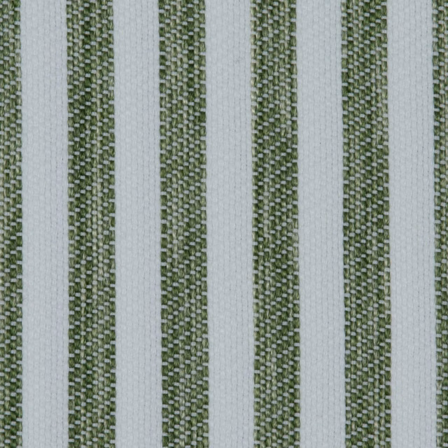 Olive-green and pale grey vertical stripes in a softly textured woven fabric