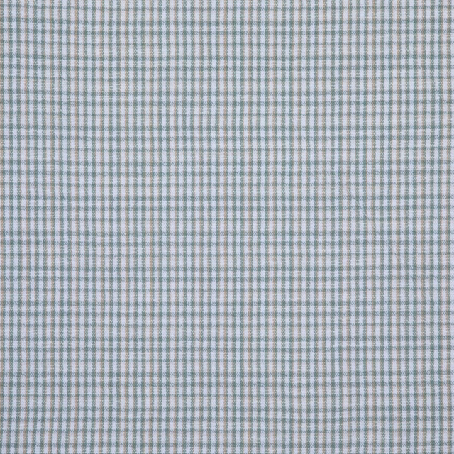Pale blue-green and grey micro-check woven textile with a softly textured surface