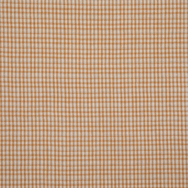 Warm ochre and cream small checked weave with a softly textured surface