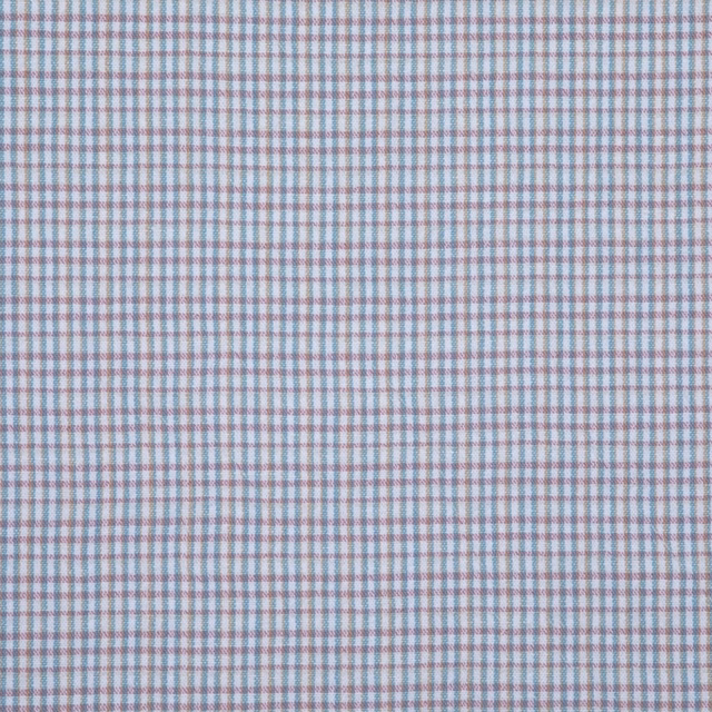 Pale porcelain blue-grey textile with tiny muted pink and blue woven checks