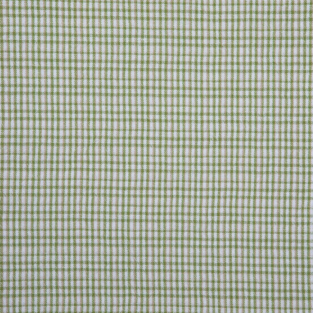 Fine cream fabric with a closely woven muted sage-green check pattern