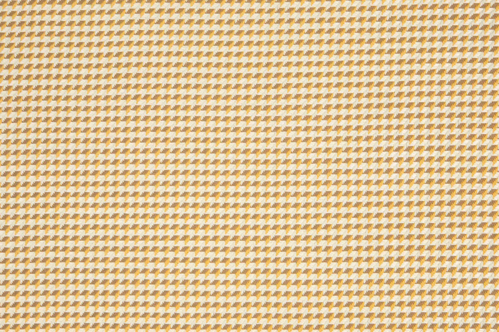 Close-up of ochre-gold and cream micro-geometric weave with a softly textured surface