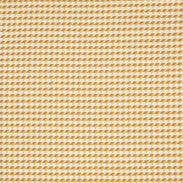 Close-up of ochre-gold and cream micro-geometric weave with a softly textured surface