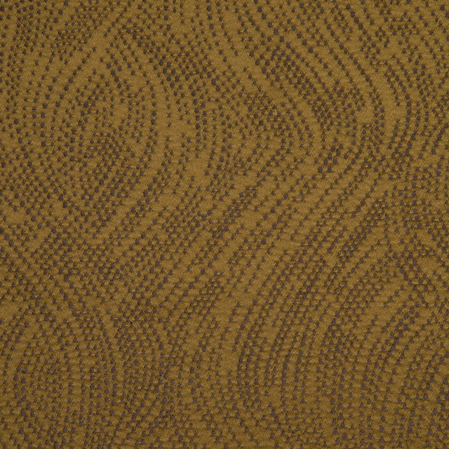 Bronze woven textile with dark stippled, undulating wave bands and tactile texture