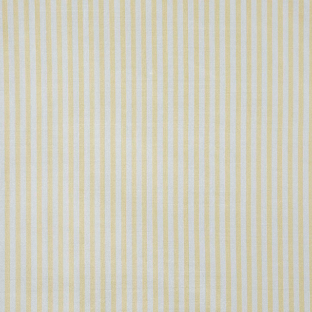 Pale jonquille yellow and cream narrow vertical stripes with a fine woven texture