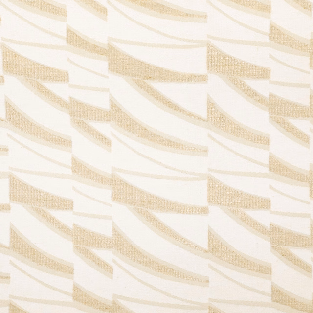 Warm ecru textile with low-contrast beige angular bands and fine woven texture