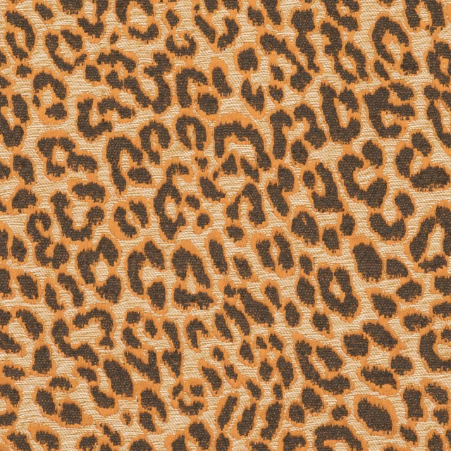 Warm Havane tan textile with dense espresso leopard spots and fine woven texture