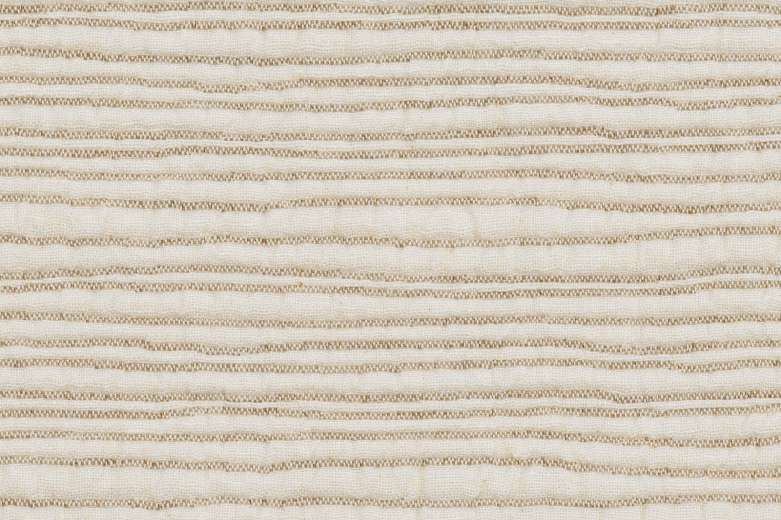 Ivory and taupe Genevrier fabric with irregular horizontal woven stripes