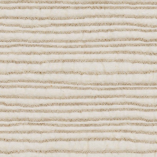 Ivory and taupe Genevrier fabric with irregular horizontal woven stripes