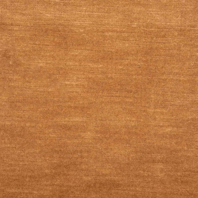 Warm cognac-brown fabric with a softly brushed nap and fine horizontal texture