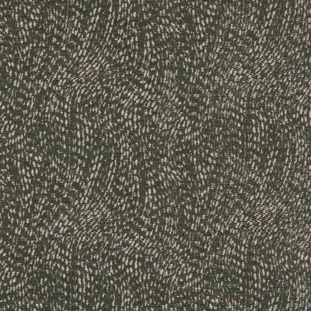 Dark olive-green woven fabric with fine pale flecks and irregular vertical texture