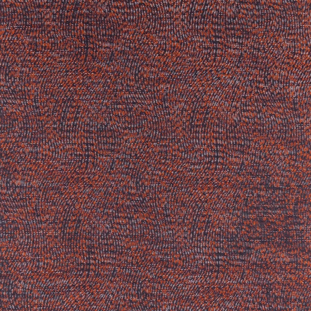 Deep fig-red woven swatch with blue and rust flecks in a rippled texture