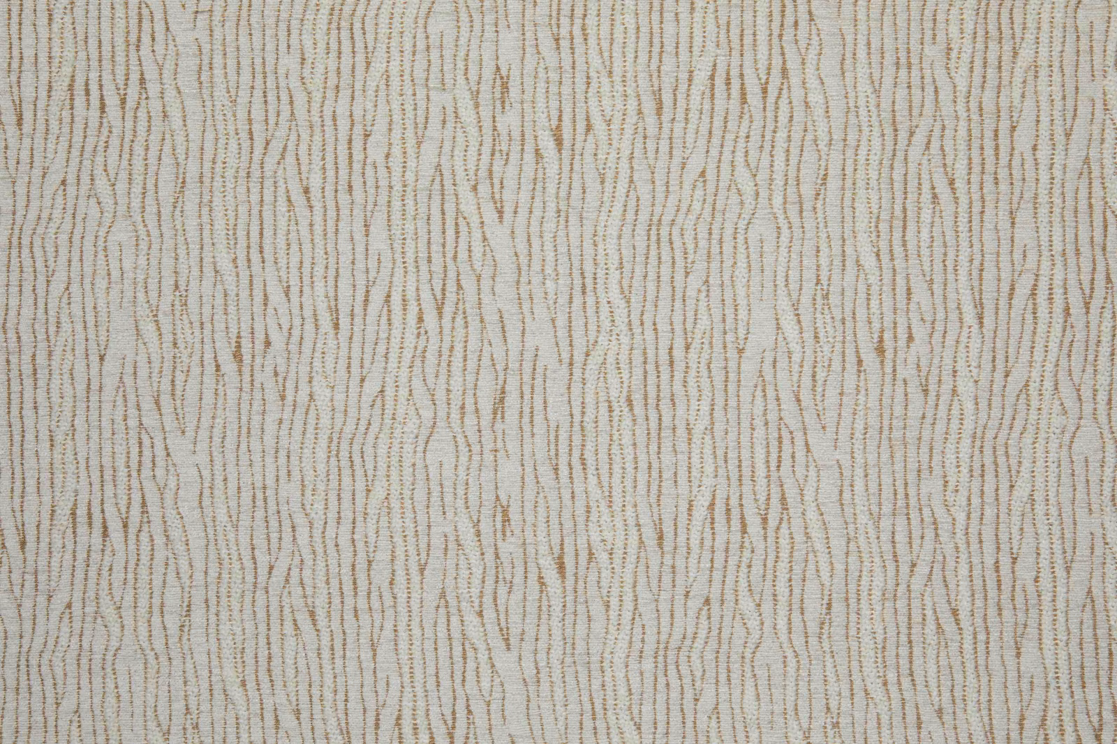 Pale natural beige textile with fine, irregular taupe vertical lines