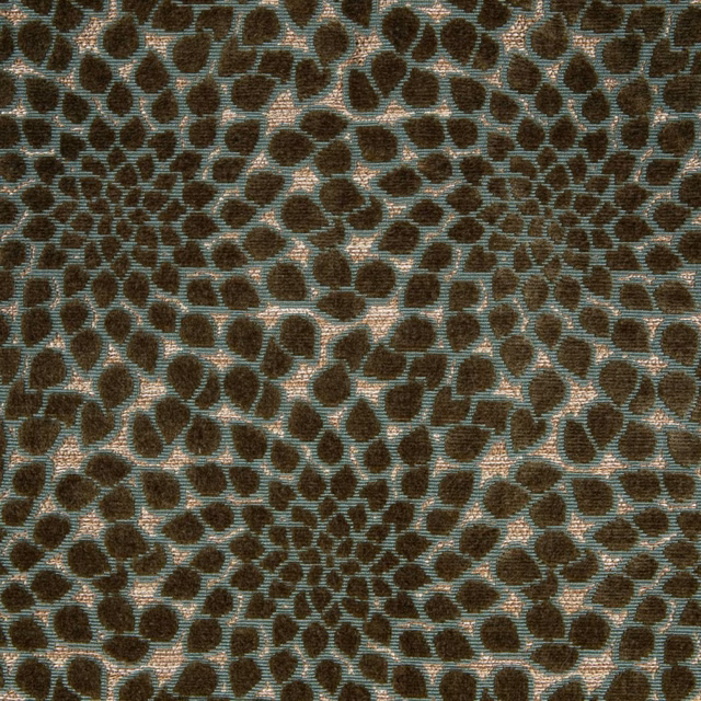 Muted khaki textile with dark brown organic cells and pale woven outlines