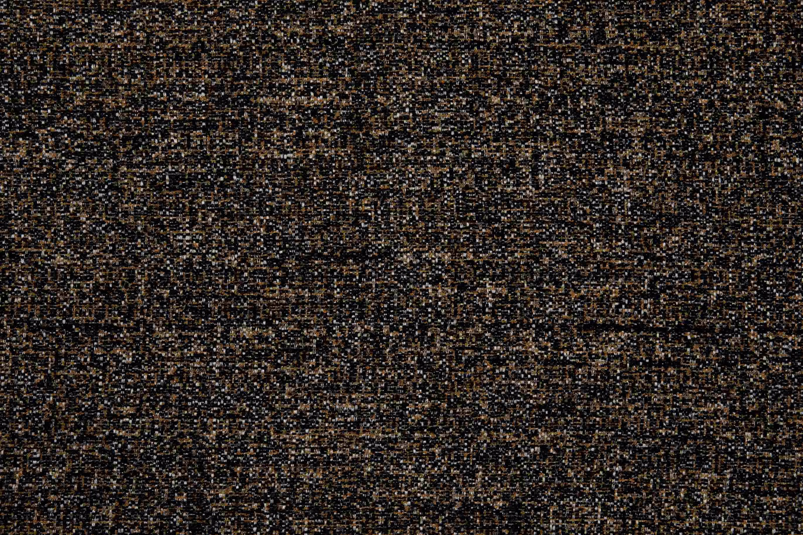 Close-up of black textile with dense irregular weave and scattered bronze-brown flecks
